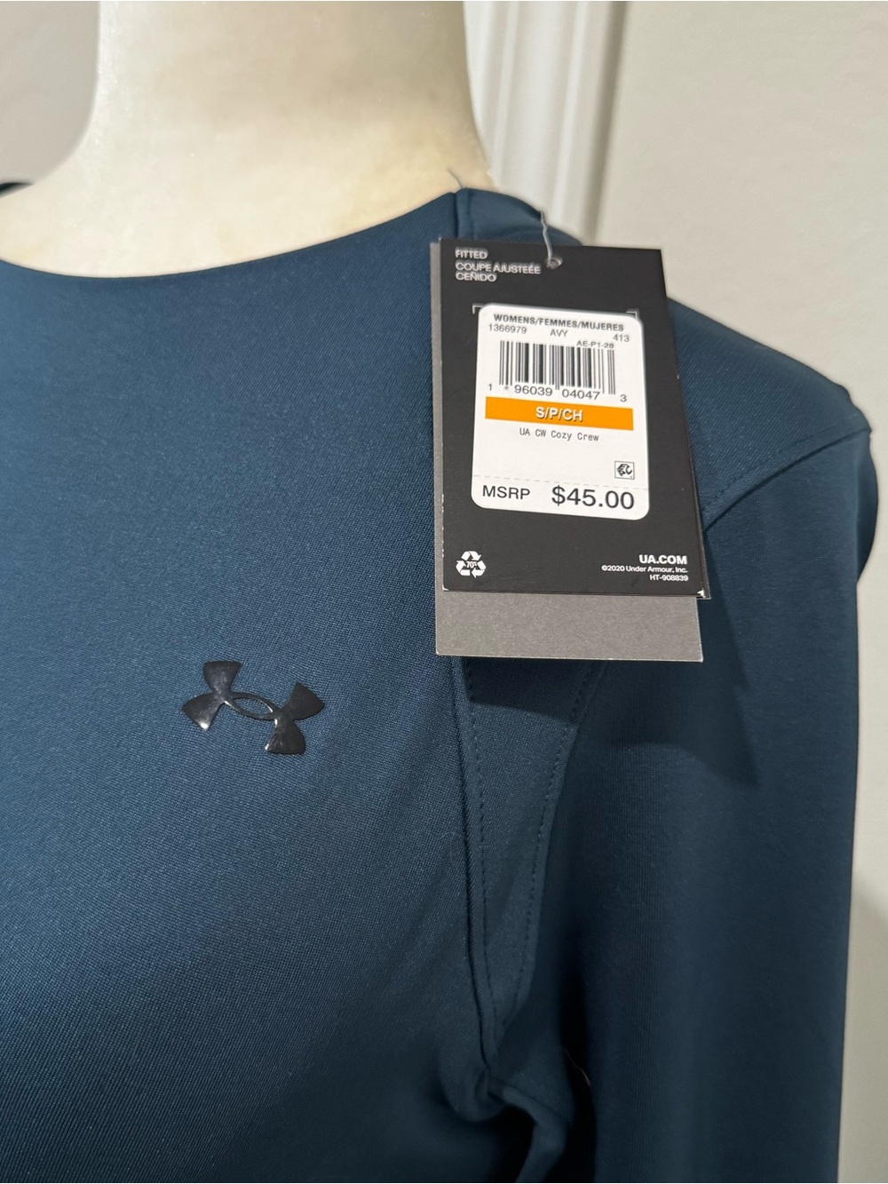 Under Armour Women's Long Sleeve Performance Tee - Navy Blue - Picture 3 of 9
